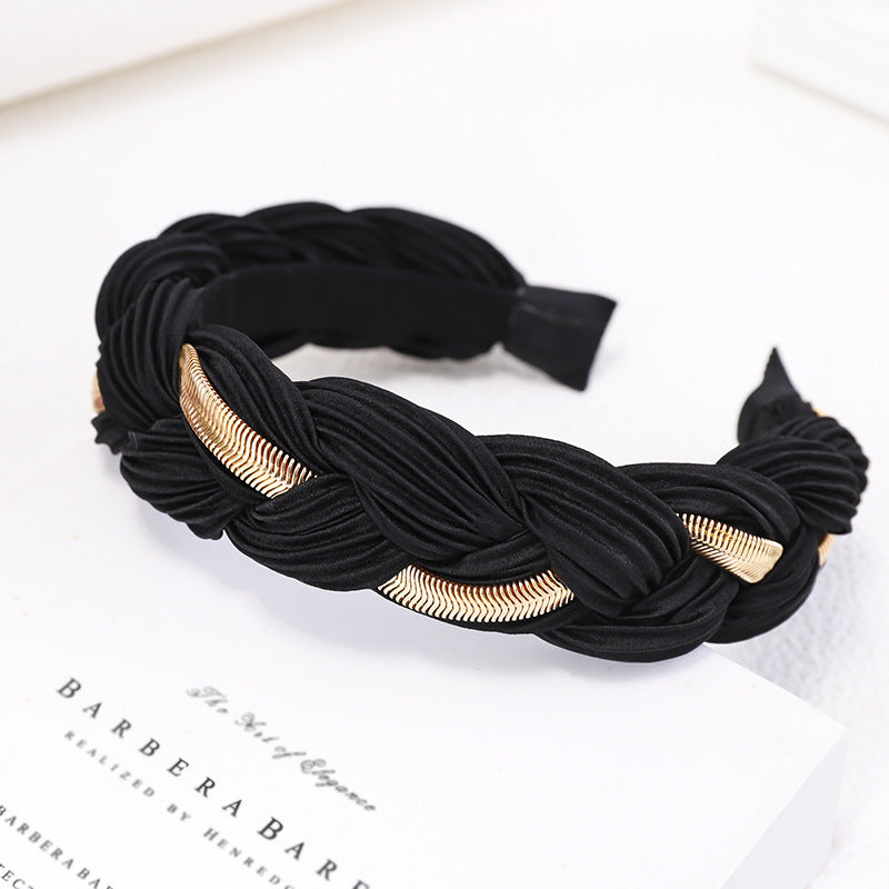 European And American Twist Braid Metal Chain Headband