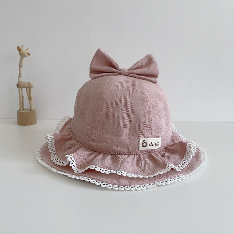 Bow Double Ruffle Brim Soft Princess Hat Basin