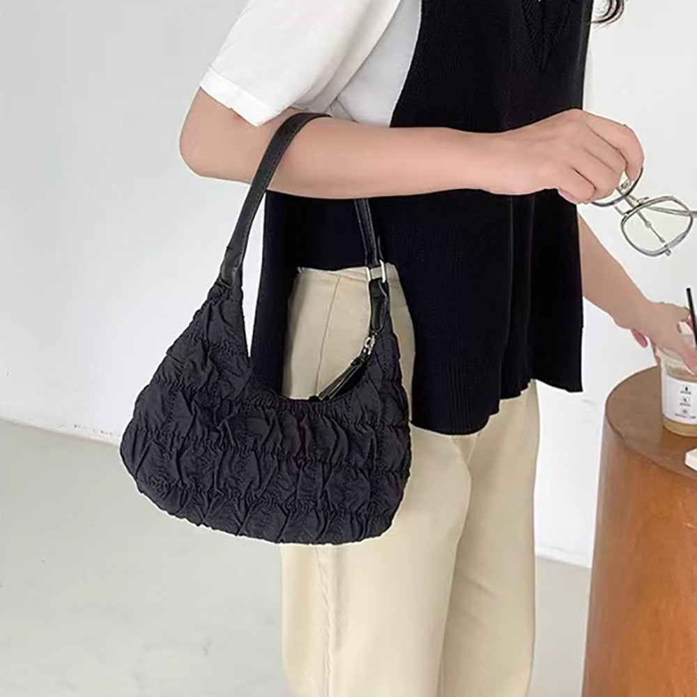 Fashion One-shoulder Girly Cloud Fold Bag