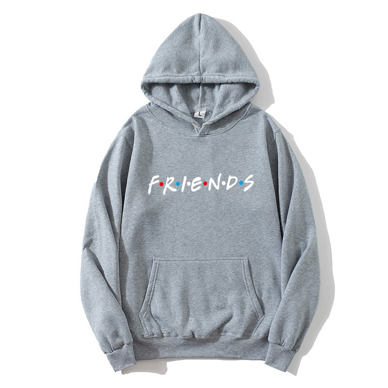 Dame hættetrøje med lange ærmer og 'Letter Friend'-print