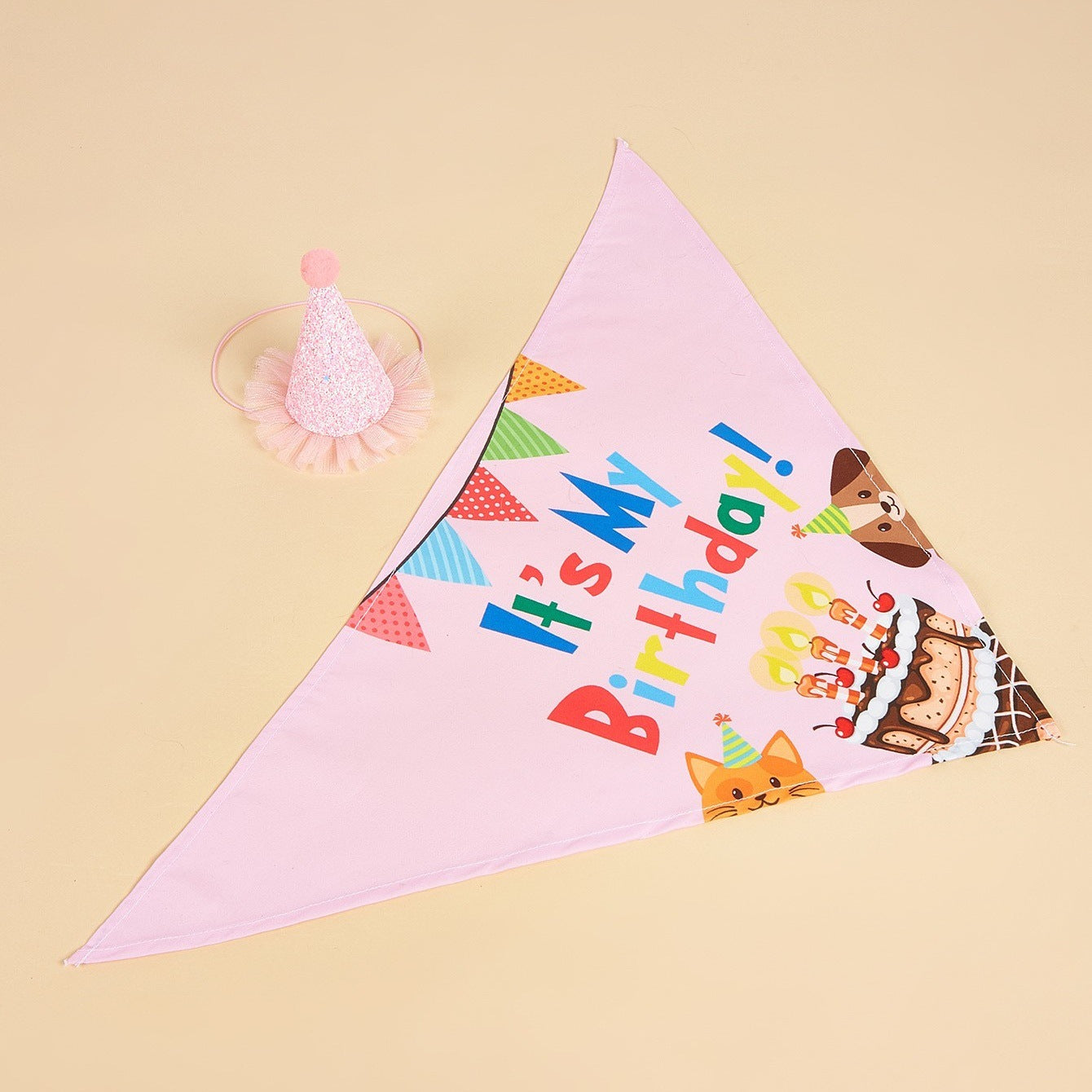 Creative Printing Dog Triangular Binder Birthday Saliva Towel Accessories