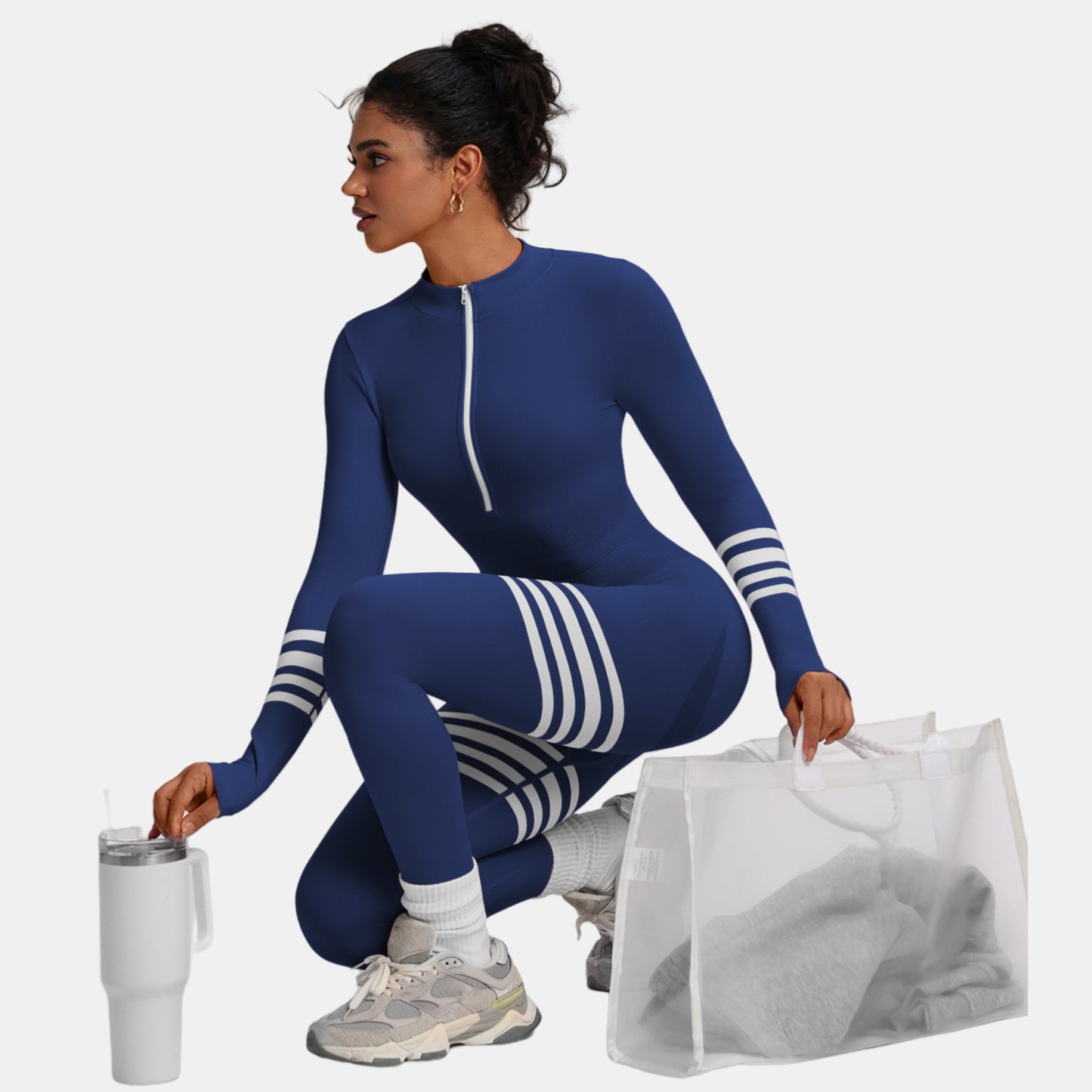 Womens Outdoor Long-sleeve One-piece Pants For Sports And Fitness