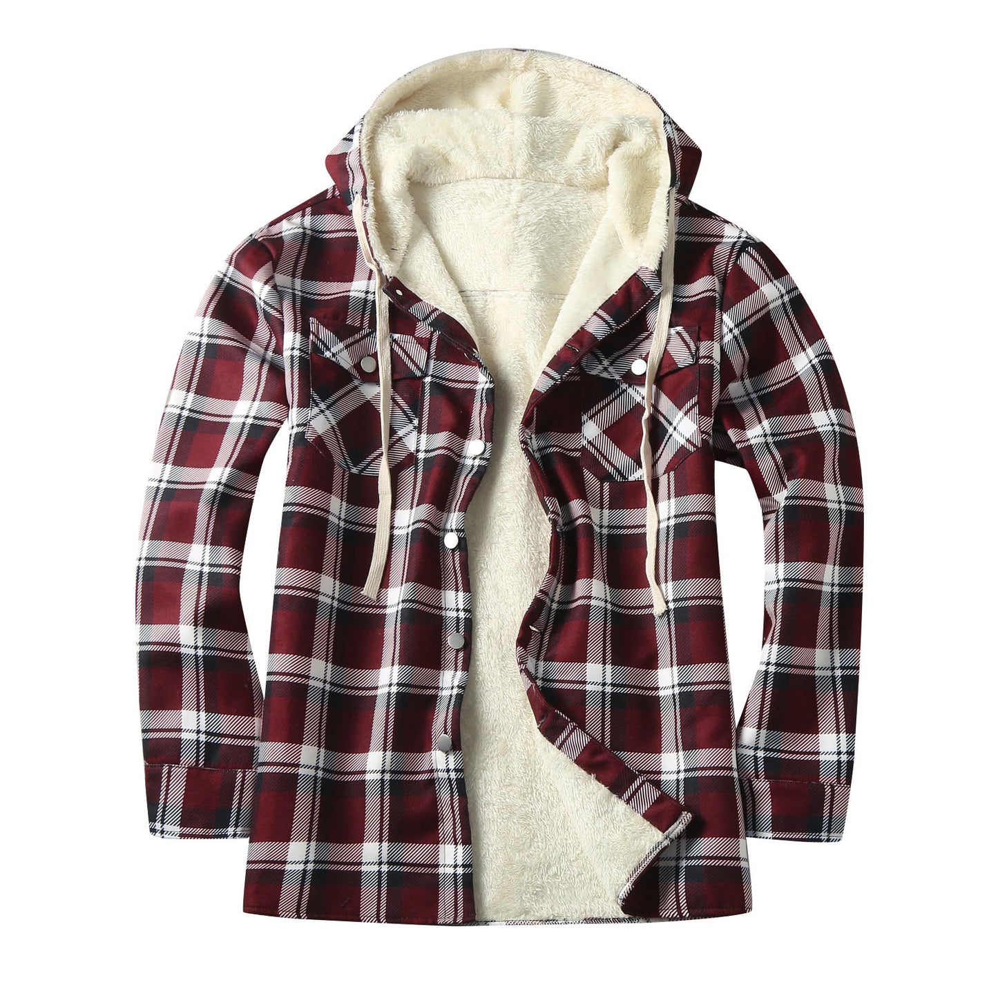 Men's Hooded Fleece-lined Shirt Coat