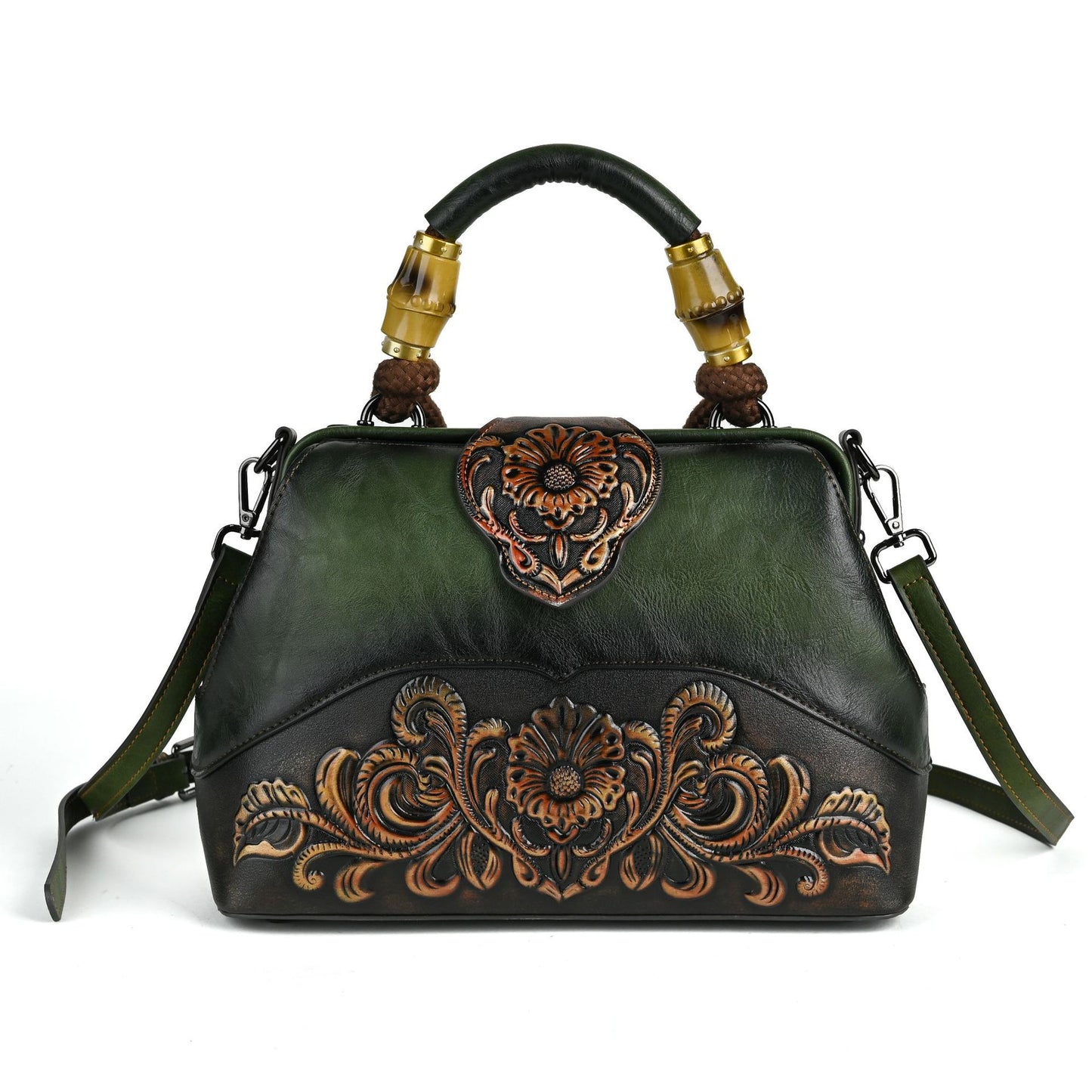 Retropræget Håndfarvet Håndtaske Crossbody Klemme-taske