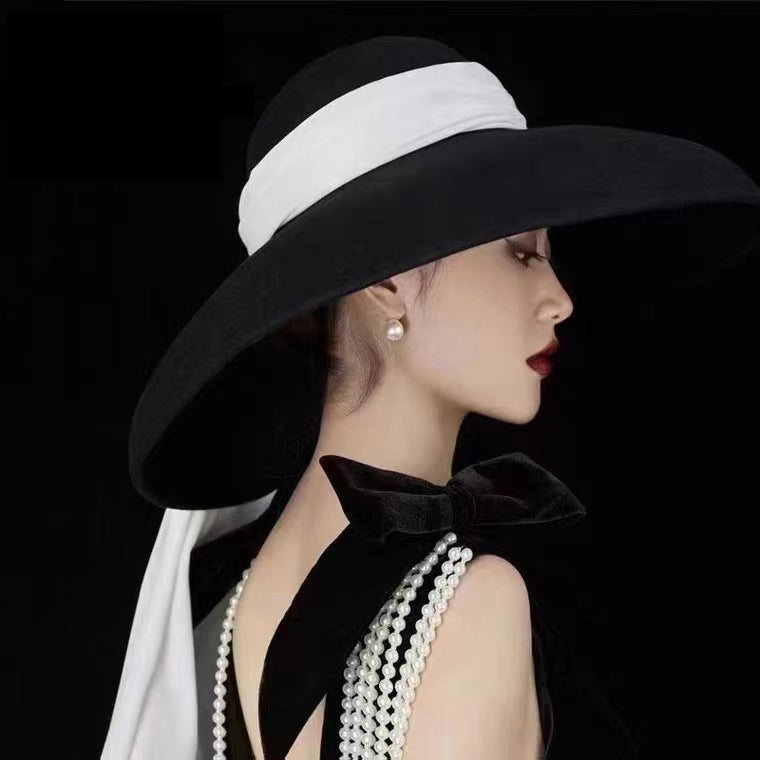 Ladies French British Elegant Black Hat