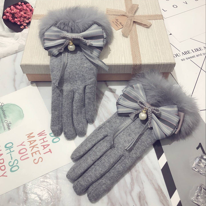 Cute Warm Touch Screen Thickened Warm Finger Gloves