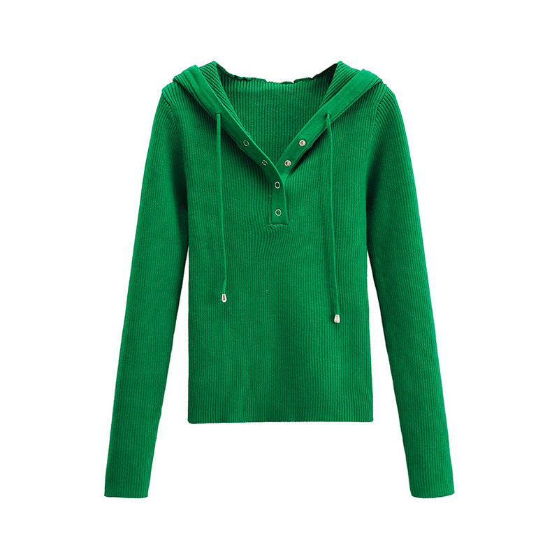 Women's Outer Wear Slim Pullover Hooded Sweater