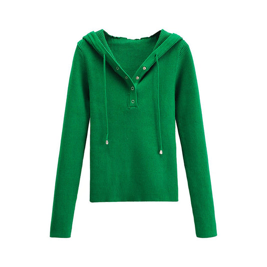 Women's Outer Wear Slim Pullover Hooded Sweater