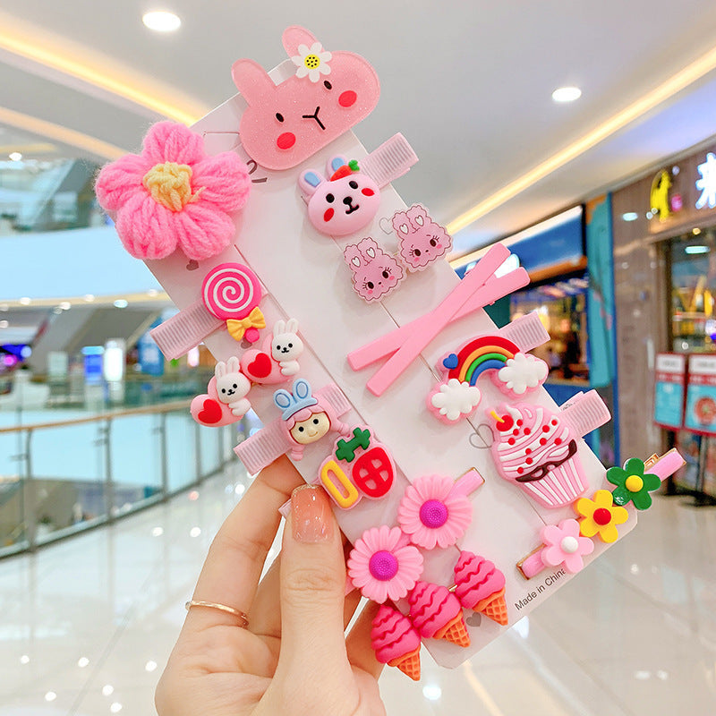 14PCS Toddler Hair Accessories Set  Colorful Rainbow Barrettes, Pins, Candy Fruits, Butterflies For Kids' Stylish Hairstyles