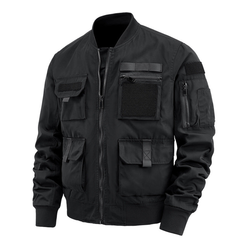 Pilot Jacket Men's Multi-bag Coat Shell Jacket