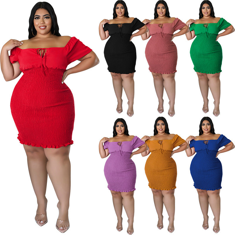 Womens New Summer Off-the-Shoulder Bodycon Dress