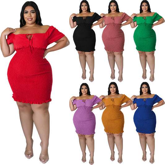 Womens New Summer Off-the-Shoulder Bodycon Dress