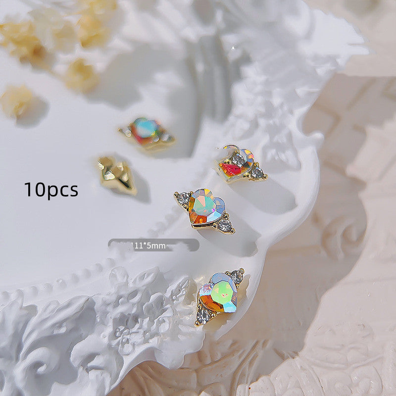 Love Ring Faceted Crystal Diamond Nail Ornament