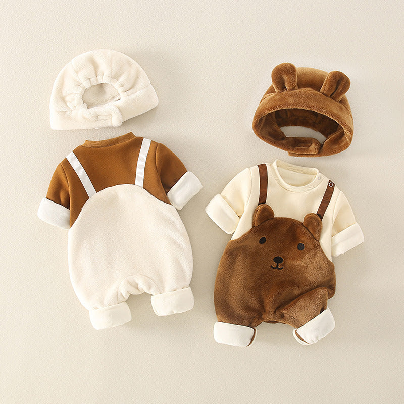 Fleece Jumpsuit Cute Warm Romper