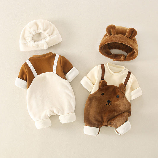 Fleece Jumpsuit Cute Warm Romper