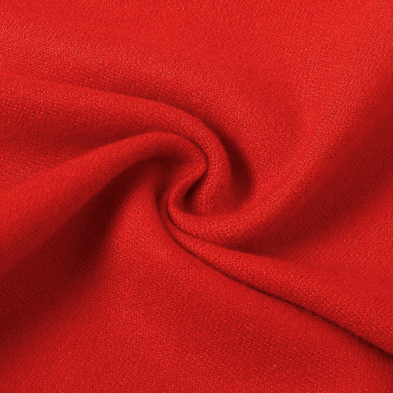 Casual Women's Solid Color Scarlet Warm Scarf
