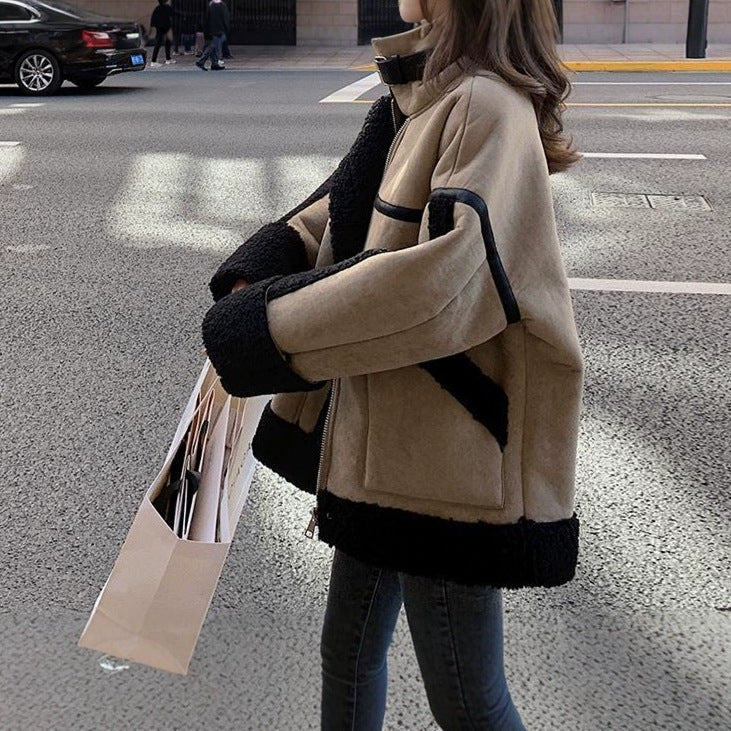 Women's Fur Thickened Lamb Wool Coat