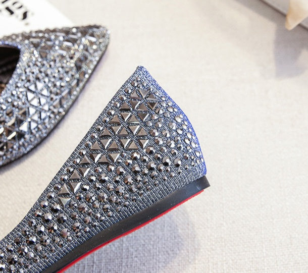 Rhinestone Shoes Women's Full Diamond Flat Bottom