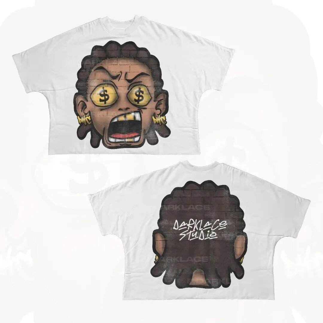Pattern Printed Oversized Cotton Shirt