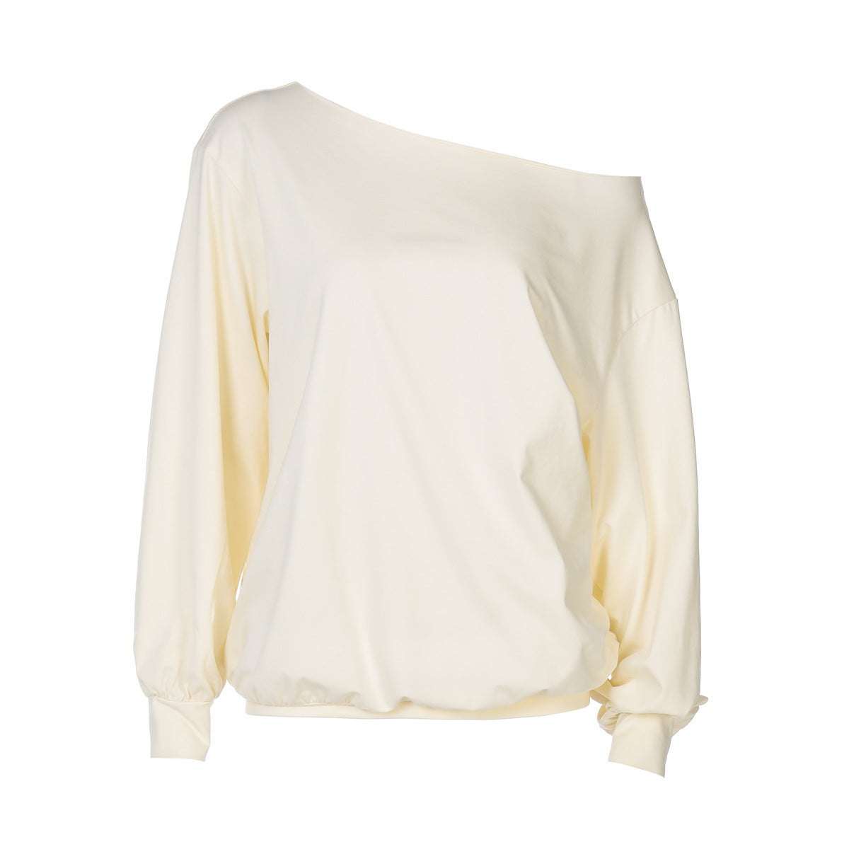Women's Fashion Casual Loose-fitting Cropped Long Sleeve Solid Color Top