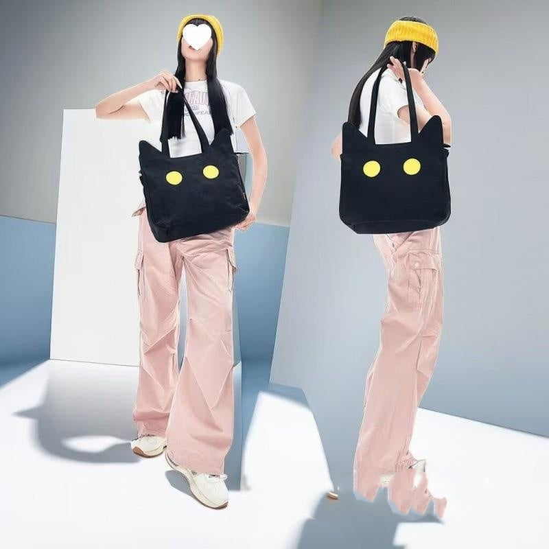 Sweet Cool Cat-shaped Nylon Tote Bag