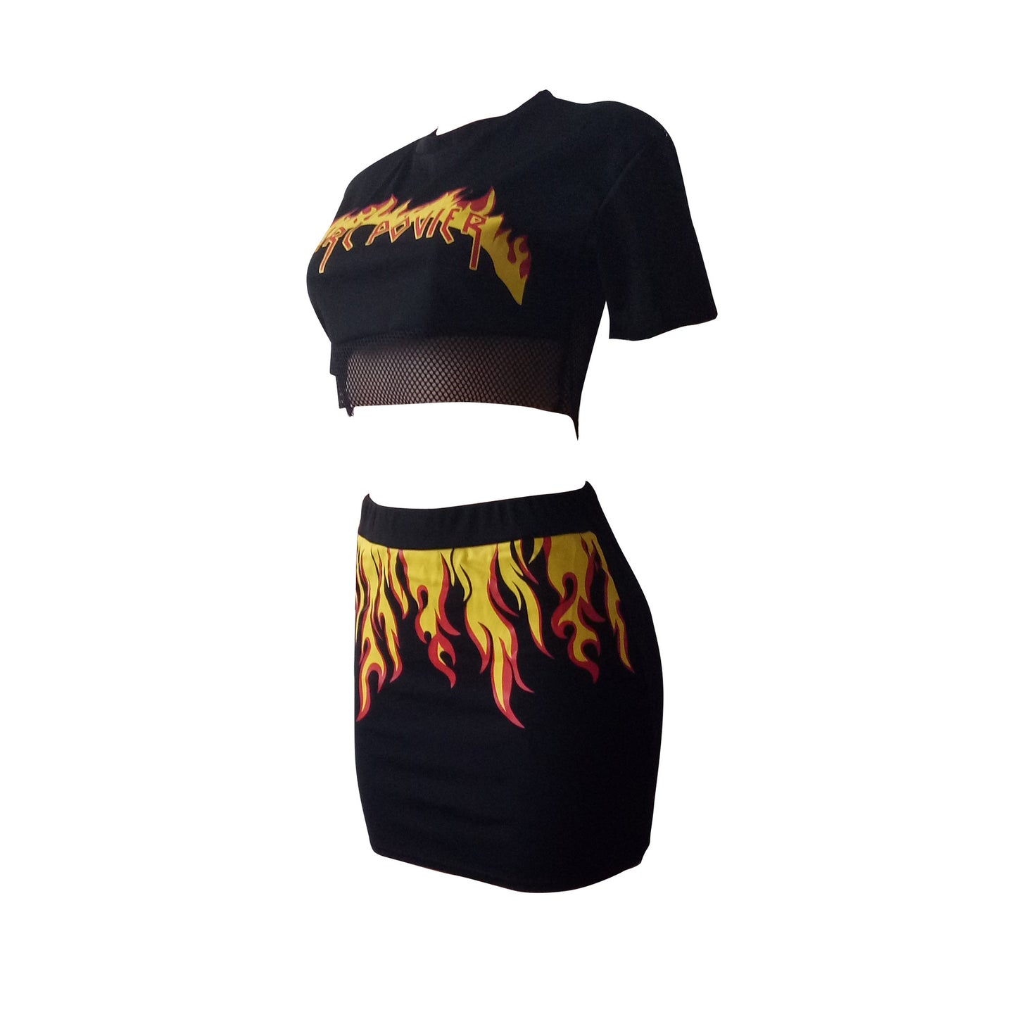 Women's Fashion Offset Top Skirt Set