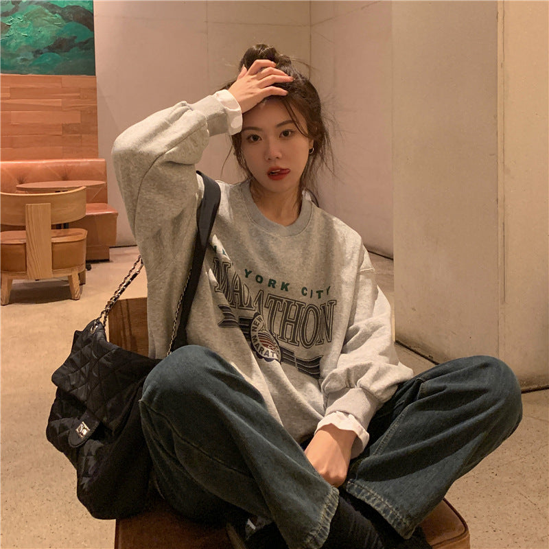 Retro False Two-piece Sweaters Women's Loose Thin Coat