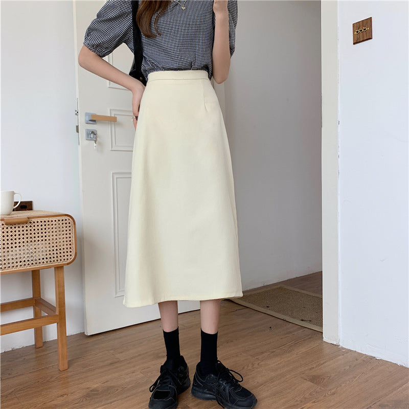 Hong Kong Style Fashion Skirt Summer New High Waist Look Taller