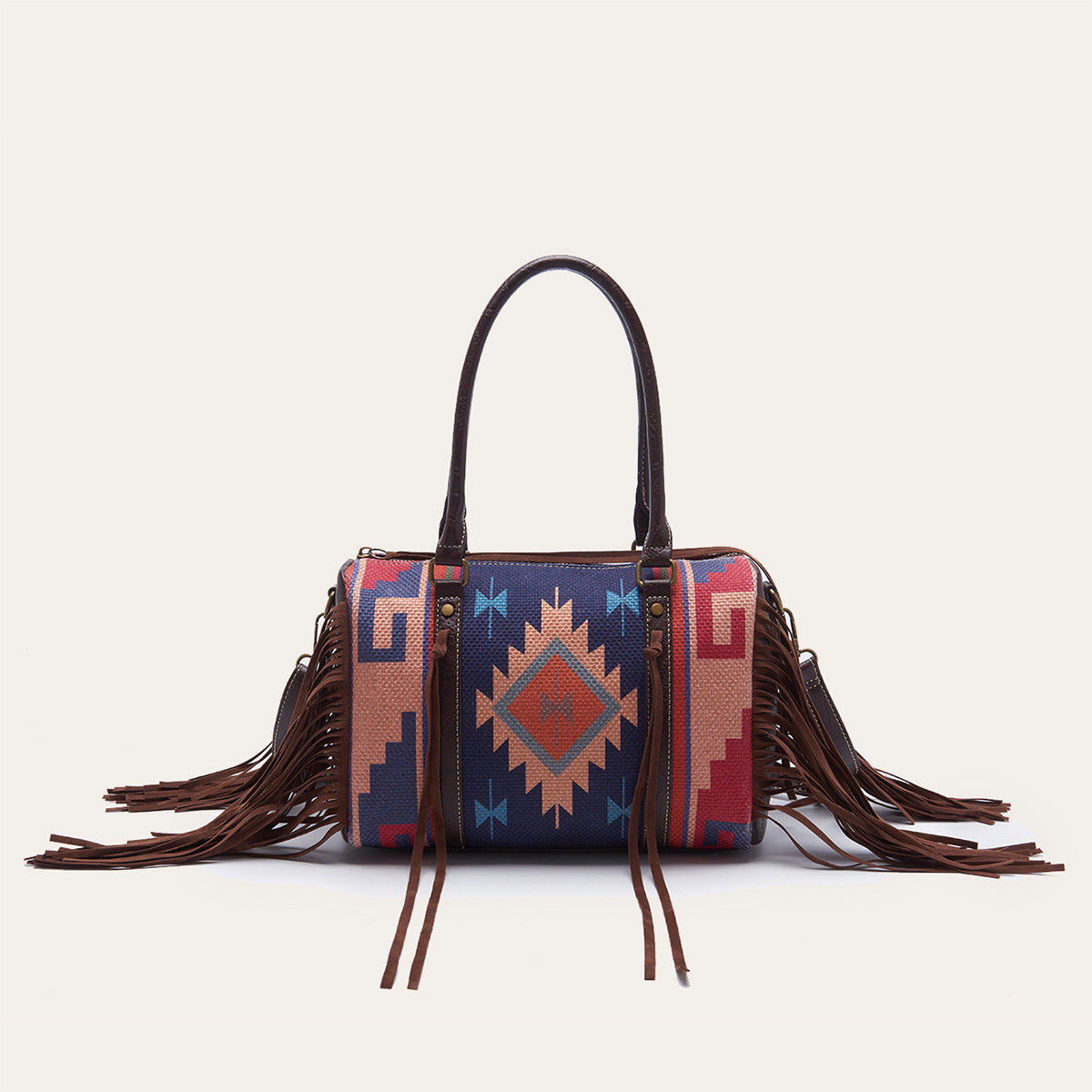 Cotton And Linen Shoulder Handbag