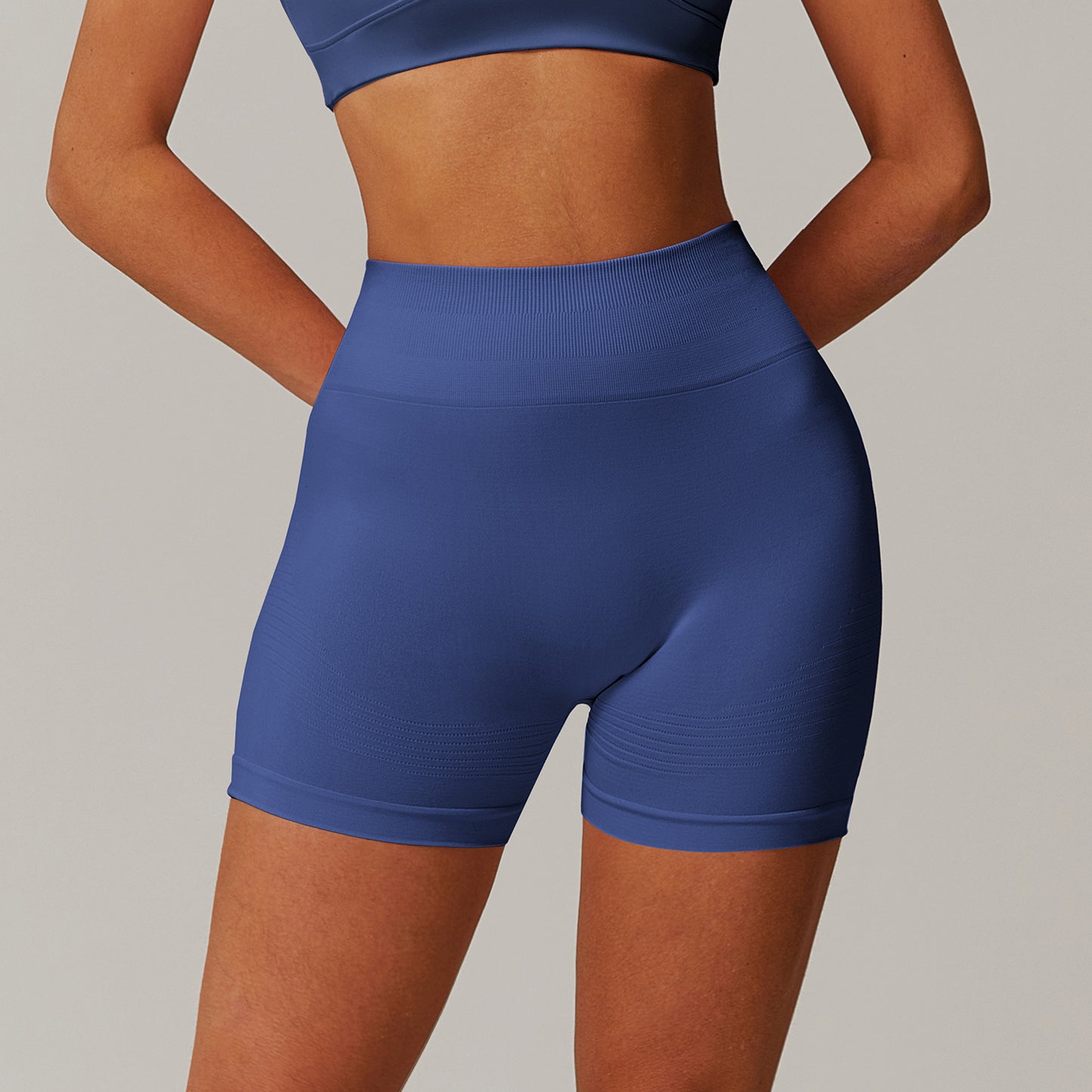 Sømløse Tætsiddende High Waist Yoga Shorts Løbeshorts til Fitness