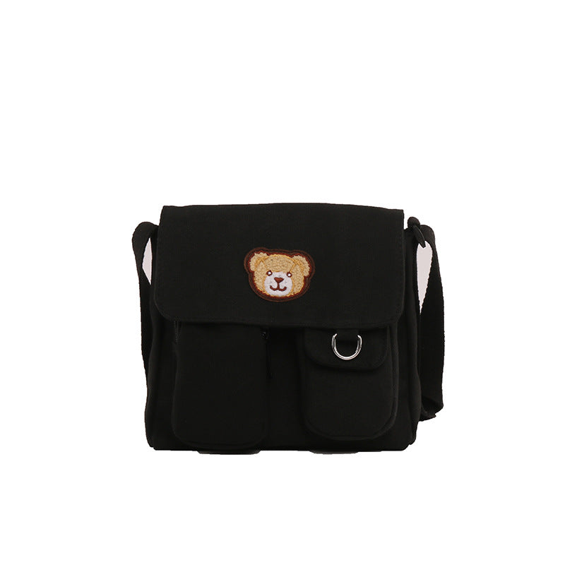 Cute Bear Japanese Girl One-shoulder Canvas Messenger Bag