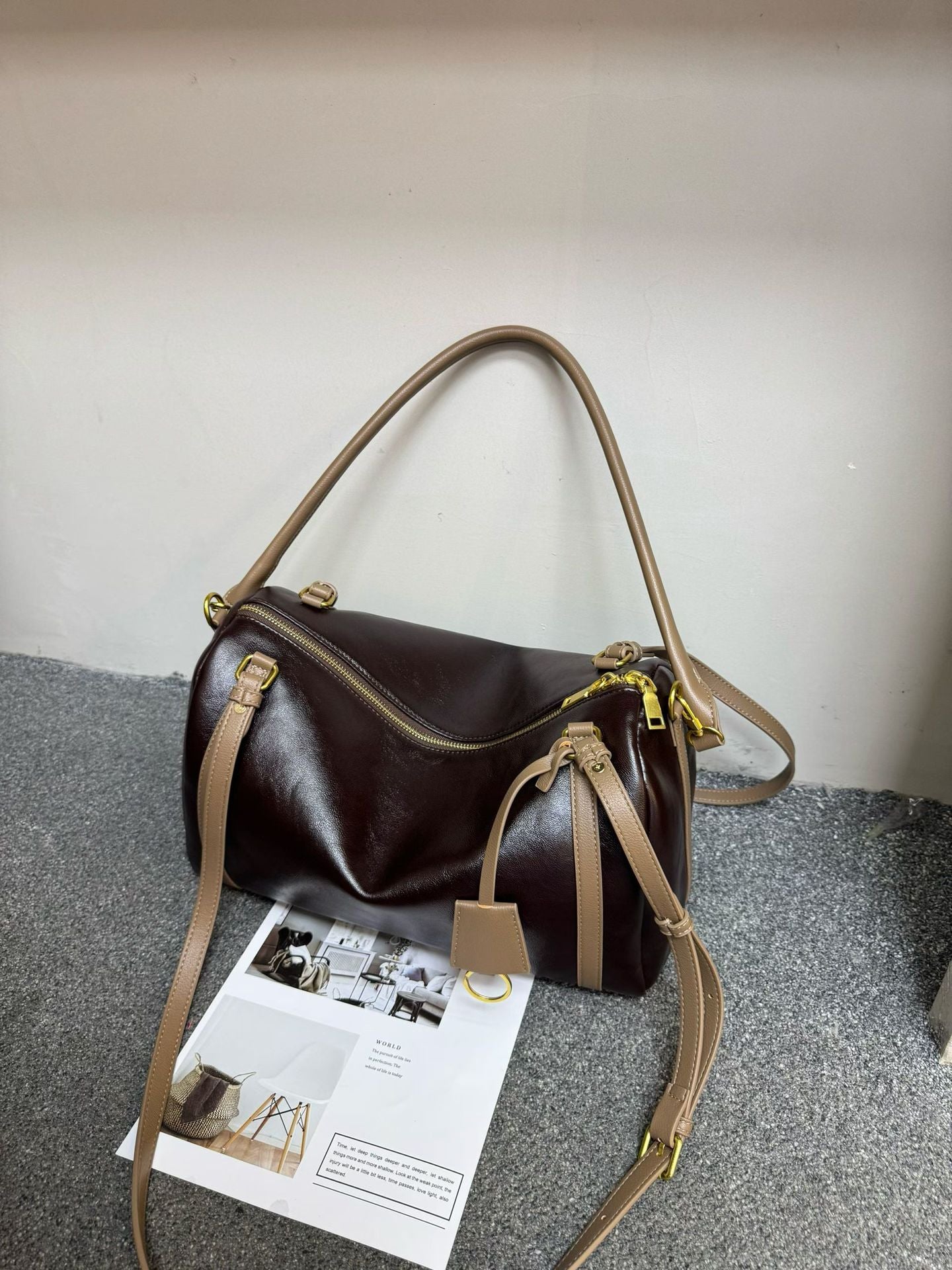Womens Stylish Matte Suede Retro Crossbody Bag