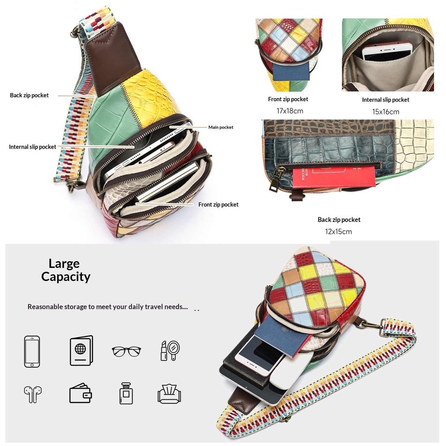Fashionable And Versatile Bohemian Style Chest Bag