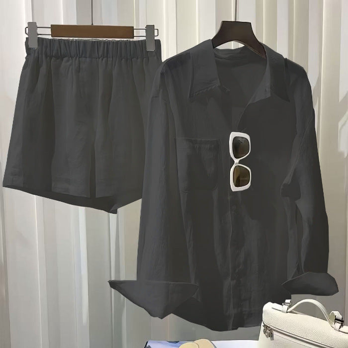 Versatile Loose-fit Shirt And Pants Two-piece Set