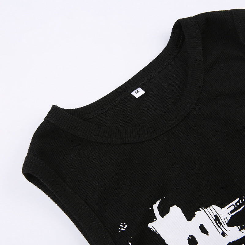 American Guitar Doodle Print Vest
