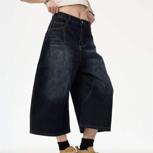 Forår Amerikansk Retro Broderede Baggy Jeans