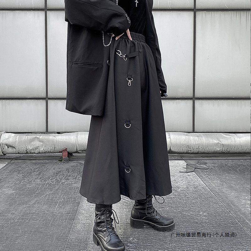 Women's Lock Skirt Retro Harajuku Style Mid-length Slimming A- Line Skirt