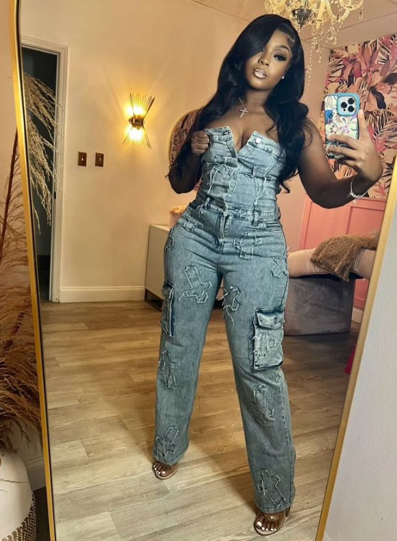 Tube Top Broderede Heldækkende Bukser Kryds Tube Top Elastiske Bukser
