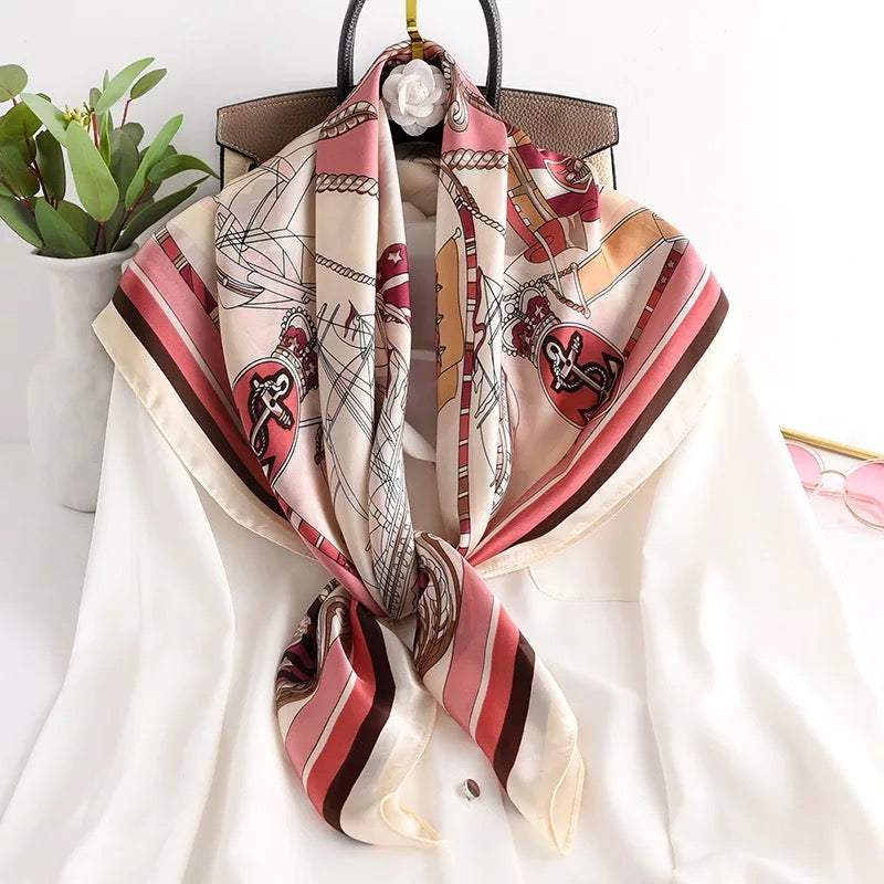 Printed 90 Square Towel Fashion Printed Decoration Sunscreen Shawl