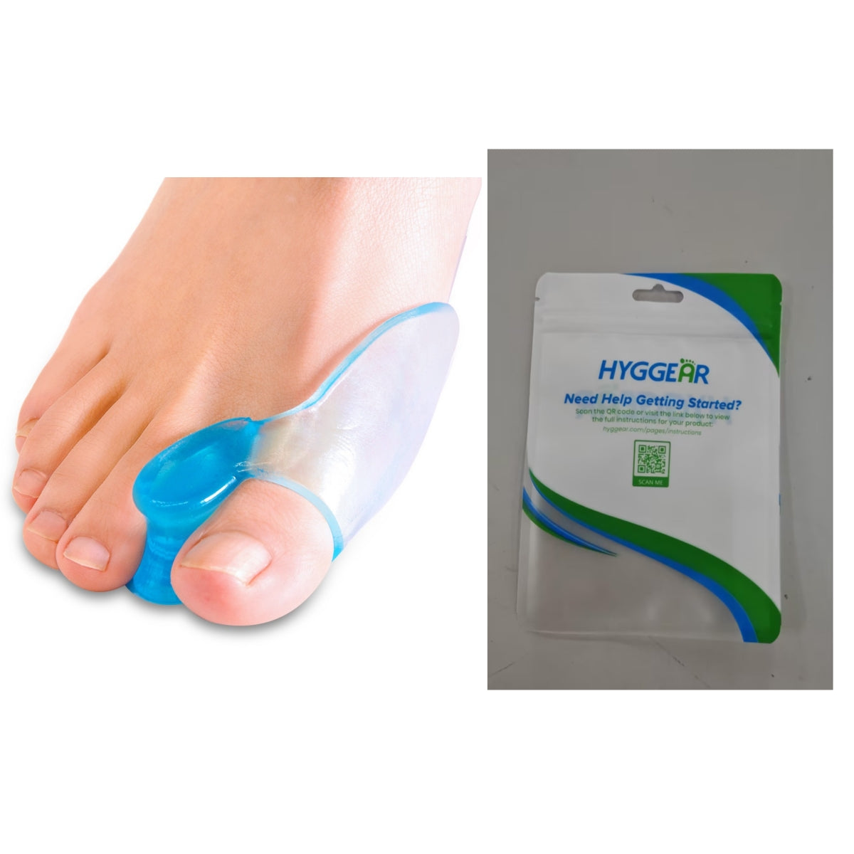 Transparent Blue Toe Separator Pad Hallux Correction Valgus Separator