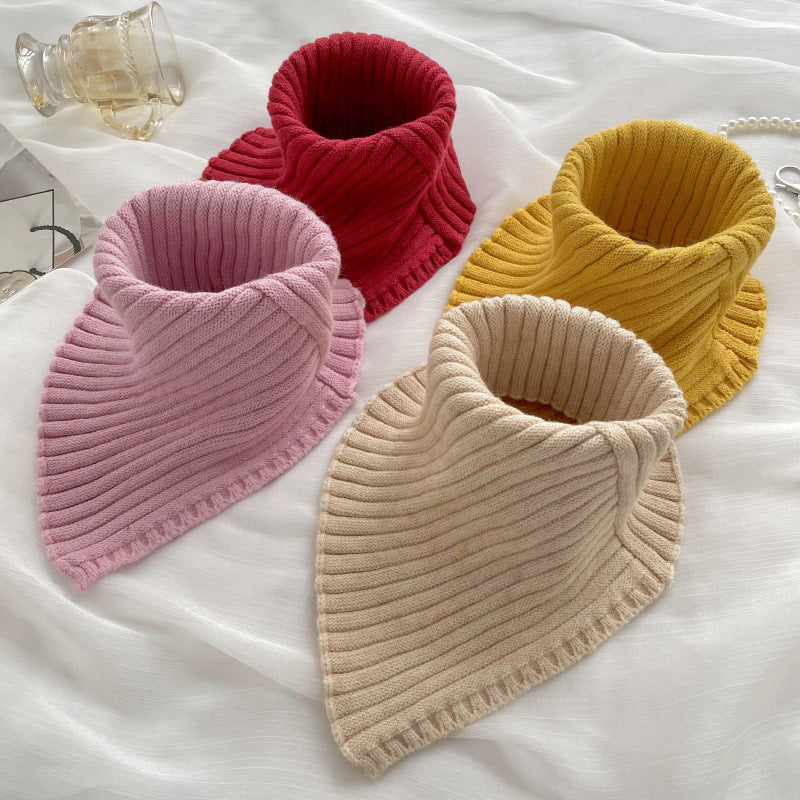 Knitting Bandana Versatile Pure Color Warm Keeping Neck Protector