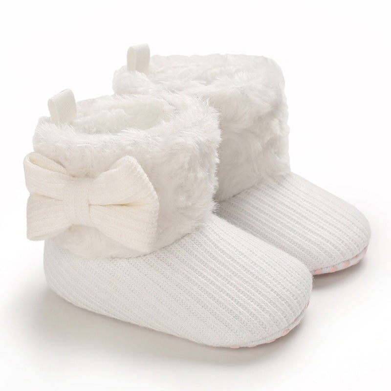Years Old Men And Women Baby Snow Boots Bow Knitted Babies' Shoes
