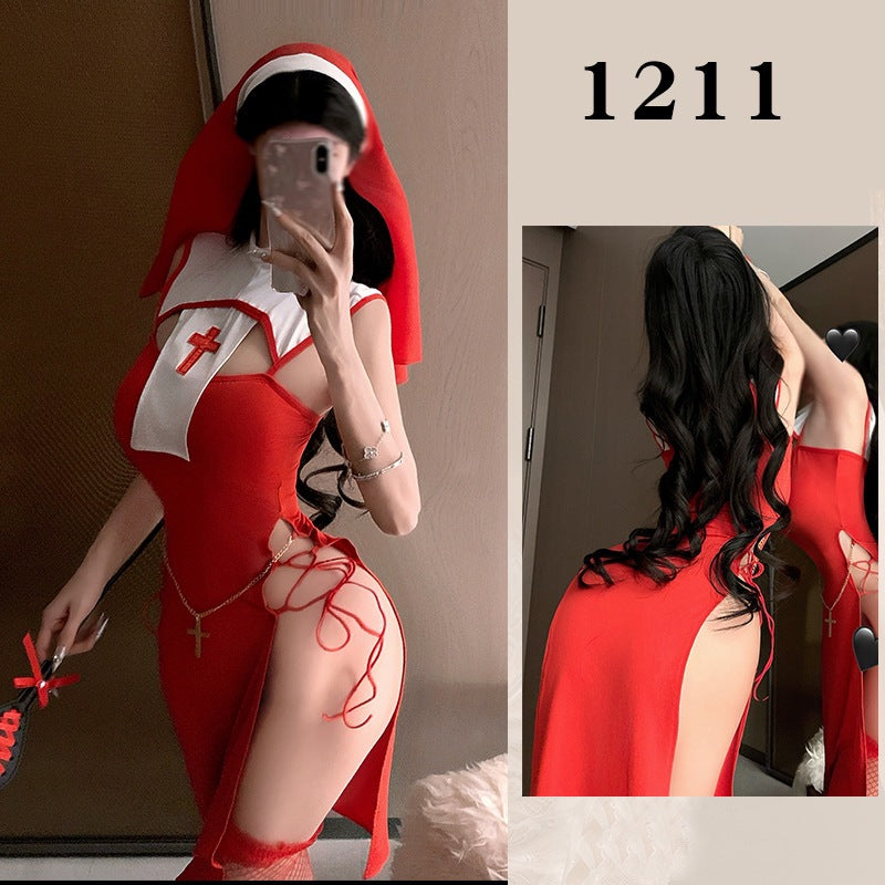 Punishment Sister Lingerie Sexy Slit Temptation Set