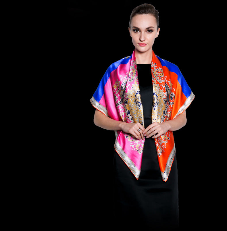 Fashion Simplicity Ladies Printed  Silk Scarf