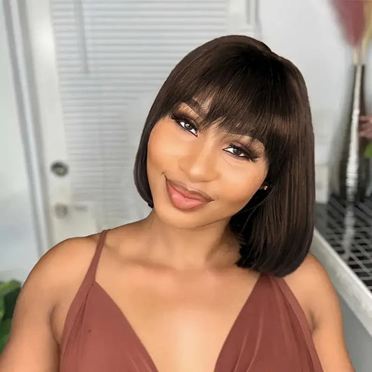 Women's Solid Color European And American Fashion Short Wig Headset