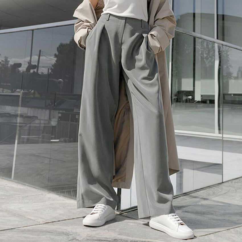 High Waist Drape Wide-leg Pants Women's Casual Loose