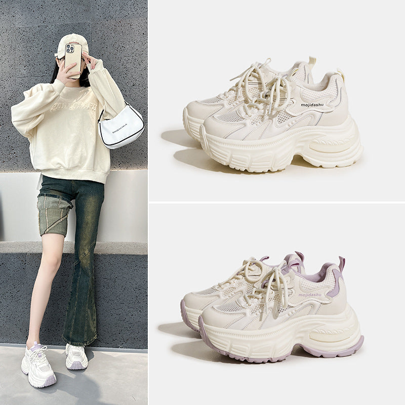 Good-looking Invisible Height Increasing Dad Shoes Female  7CM