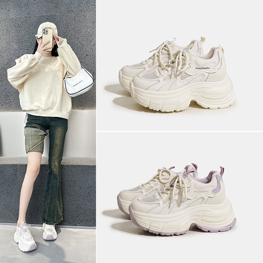 Good-looking Invisible Height Increasing Dad Shoes Female  7CM