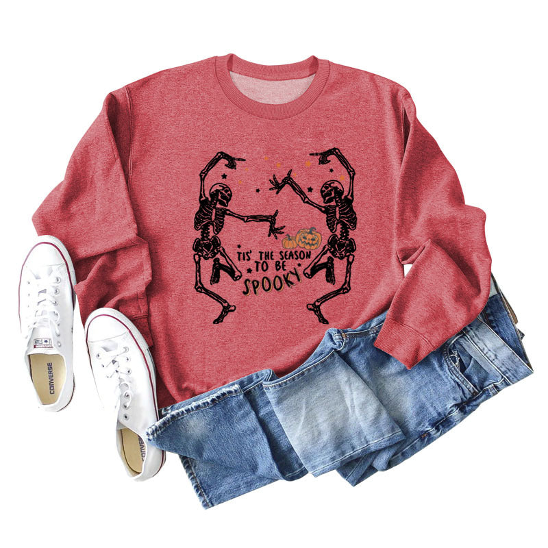 European And American Letter Print Loose Long Sleeve Sweatshirt