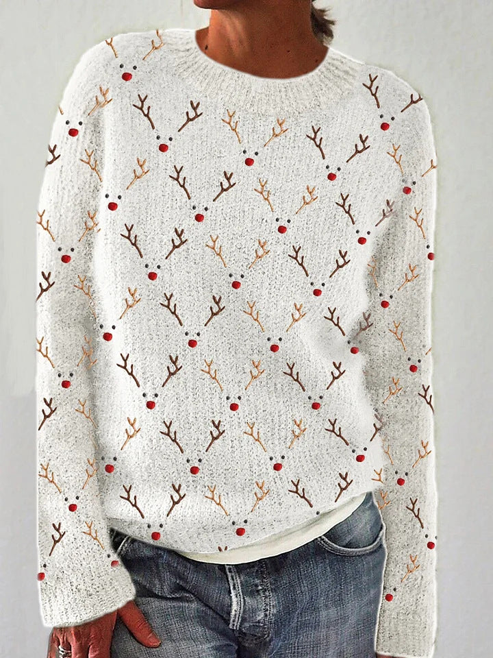 Juleinspireret Elg Ny Digital 3D Rundhalset Sweater